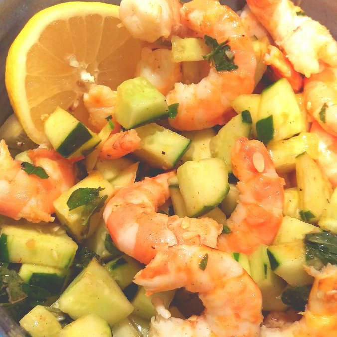 Spicy Shrimp & Cucumber Salad || Biscuits & Burlap